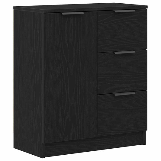 vidaXL Sideboard with Drawer Black Oak 60 x 30 x 70 cm Engineered Wood