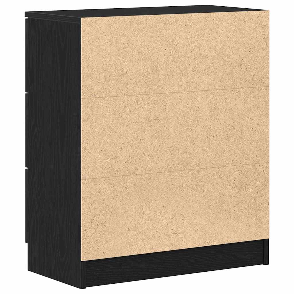 vidaXL Sideboard with Drawer Black Oak 60 x 30 x 70 cm Engineered Wood