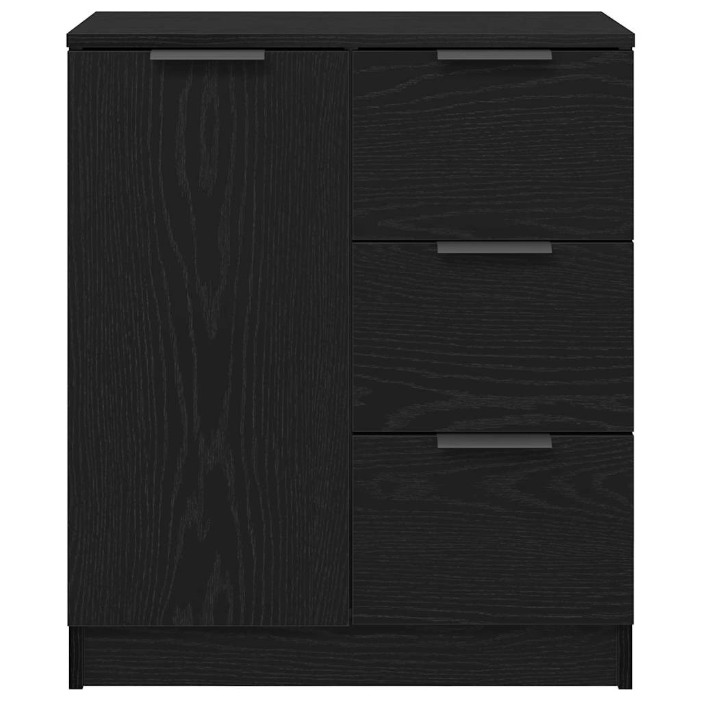 vidaXL Sideboard with Drawer Black Oak 60 x 30 x 70 cm Engineered Wood