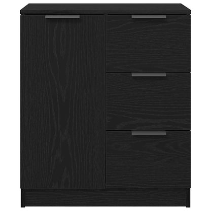 vidaXL Sideboard with Drawer Black Oak 60 x 30 x 70 cm Engineered Wood
