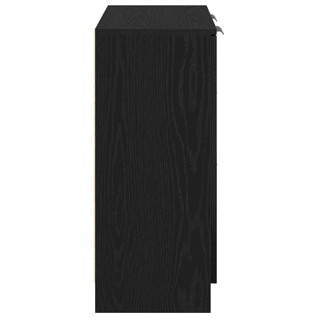vidaXL Sideboard with Drawer Black Oak 60 x 30 x 70 cm Engineered Wood