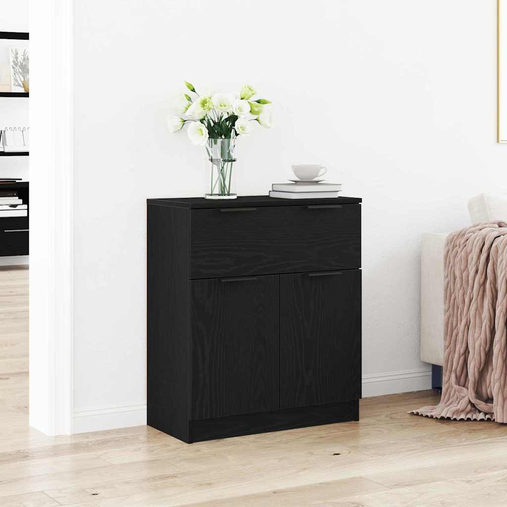 vidaXL Sideboard Black Oak 60 x 30 x 70 cm Engineered Wood