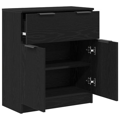 vidaXL Sideboard Black Oak 60 x 30 x 70 cm Engineered Wood