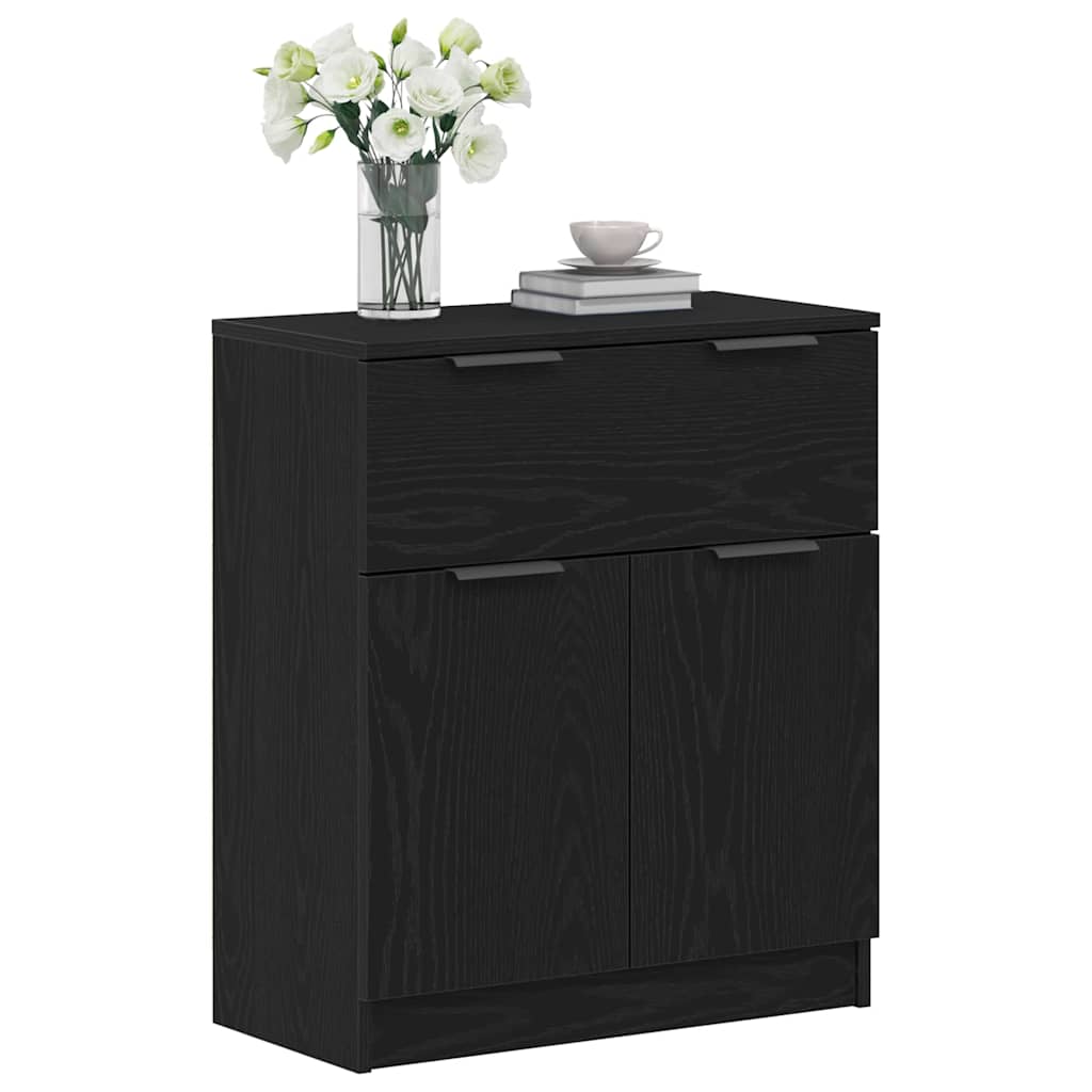 vidaXL Sideboard Black Oak 60 x 30 x 70 cm Engineered Wood