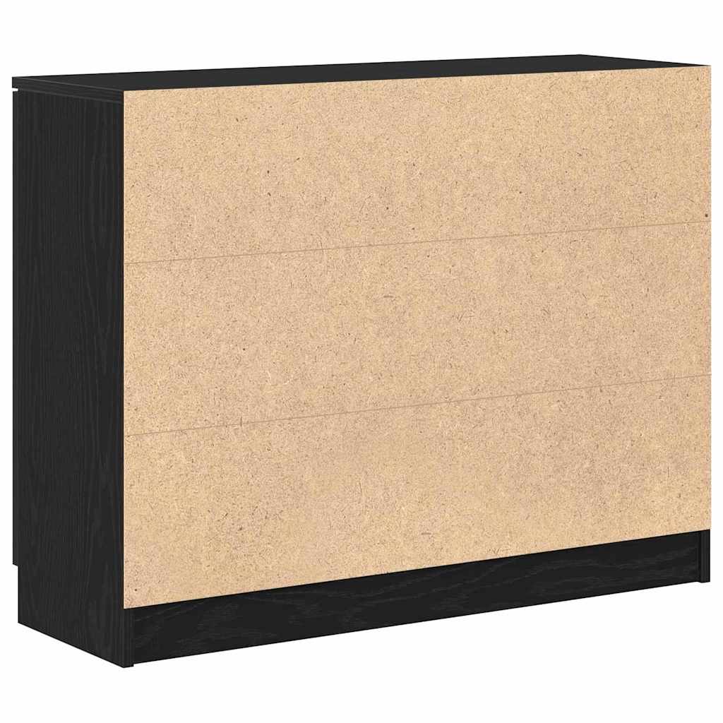 vidaXL Sideboard Black Oak 90.5 x 30 x 70 cm Engineered Wood