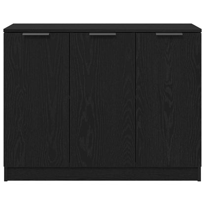 vidaXL Sideboard Black Oak 90.5 x 30 x 70 cm Engineered Wood
