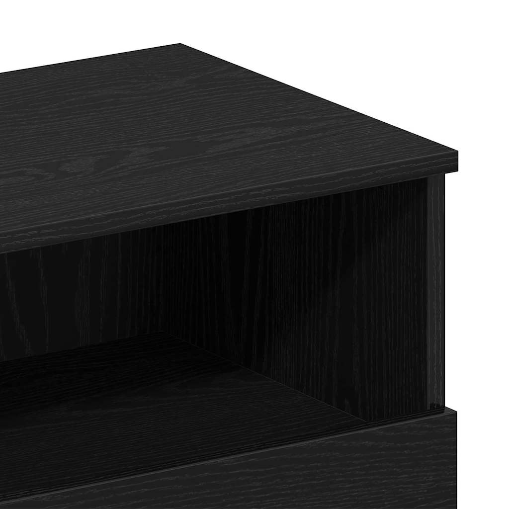 vidaXL Bedside Cabinet Black Oak 40 x 35 x 65 cm Engineered Wood