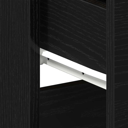 vidaXL Bedside Cabinet Black Oak 40 x 35 x 65 cm Engineered Wood