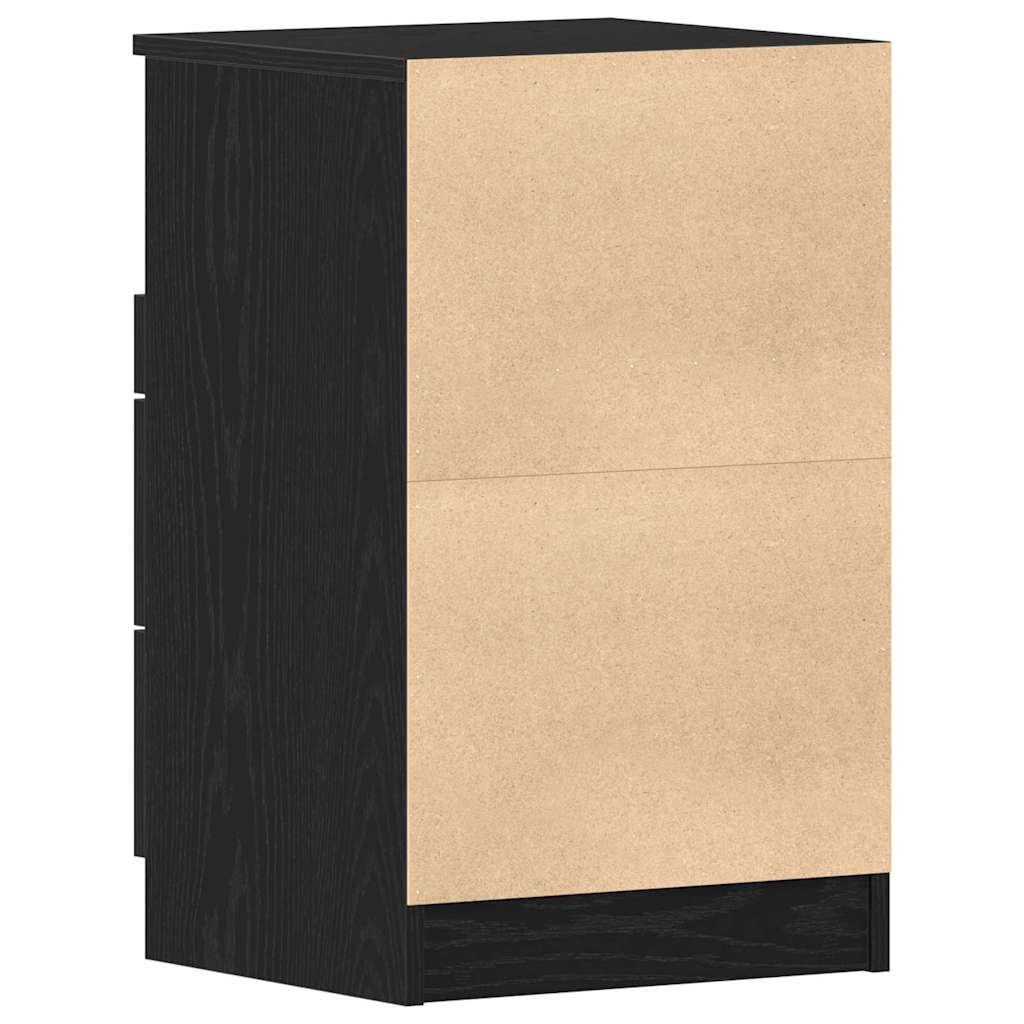 vidaXL Bedside Cabinet Black Oak 40 x 35 x 65 cm Engineered Wood