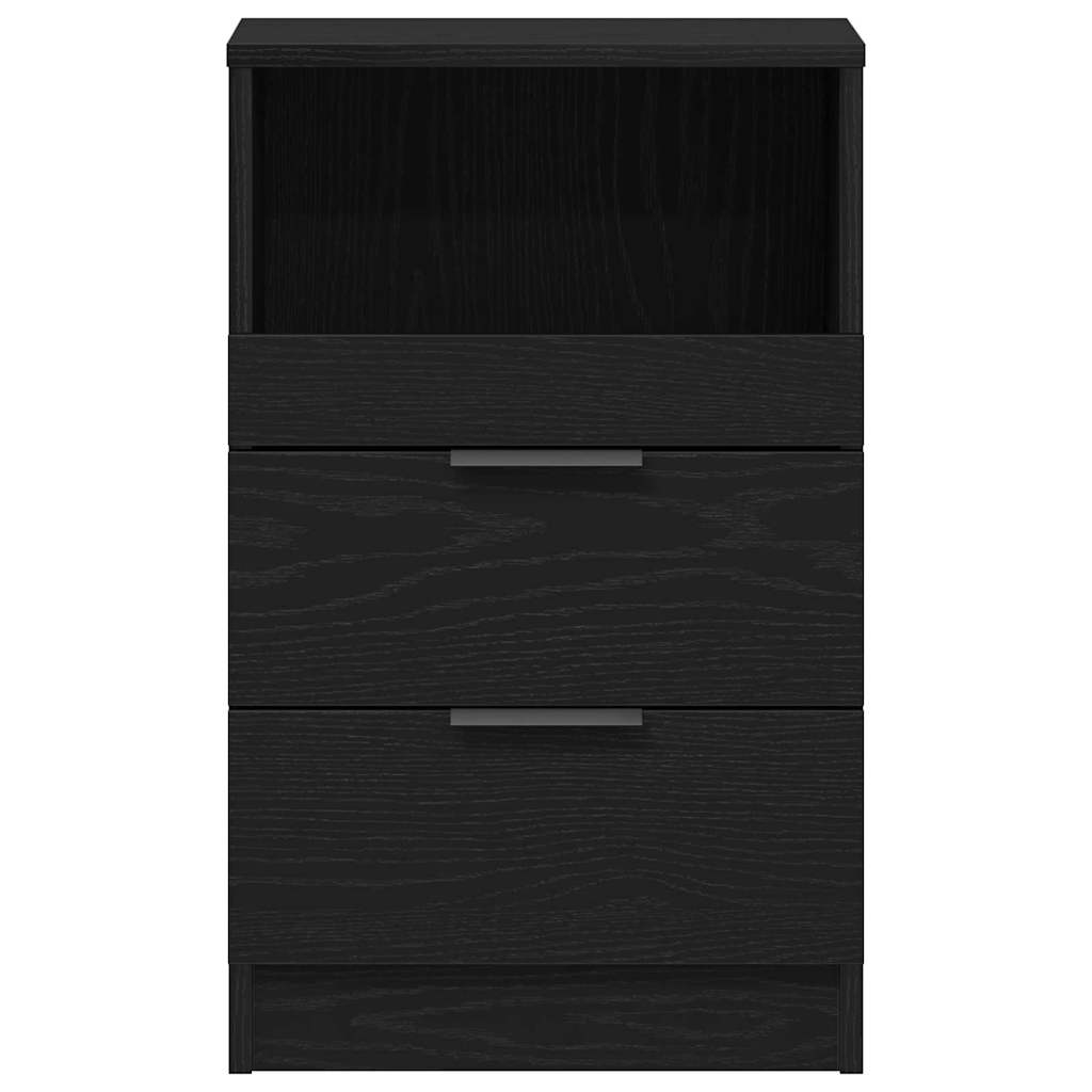 vidaXL Bedside Cabinet Black Oak 40 x 35 x 65 cm Engineered Wood