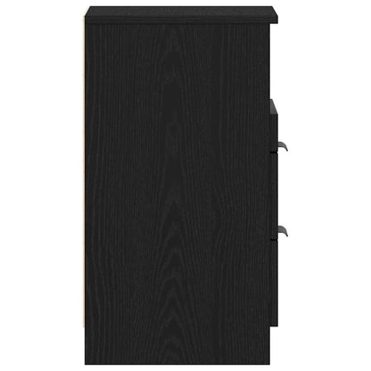 vidaXL Bedside Cabinet Black Oak 40 x 35 x 65 cm Engineered Wood
