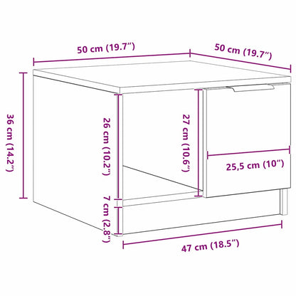 vidaXL Coffee Table Black oak 50 x 50 x 36 cm Engineered wood