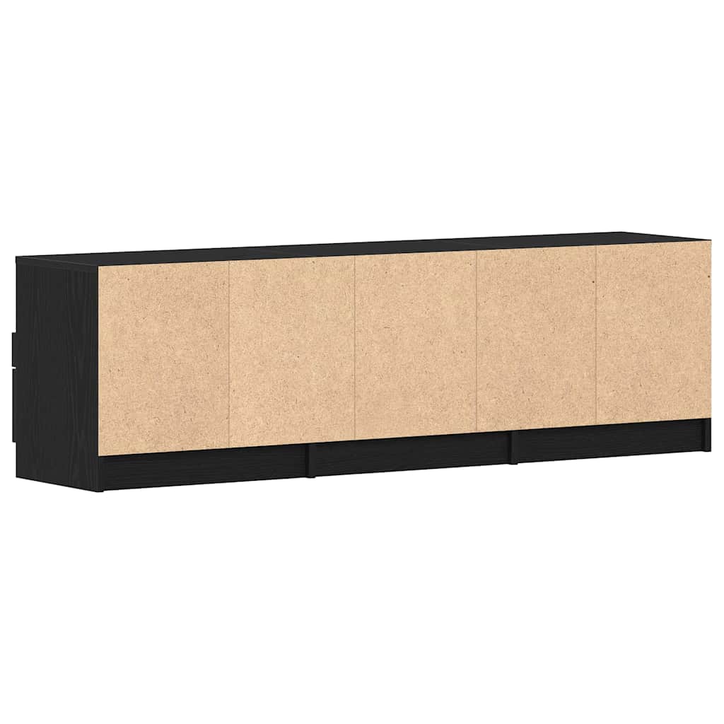 vidaXL TV Cabinet Black Oak 150 x 33.5 x 45 cm Engineered Wood