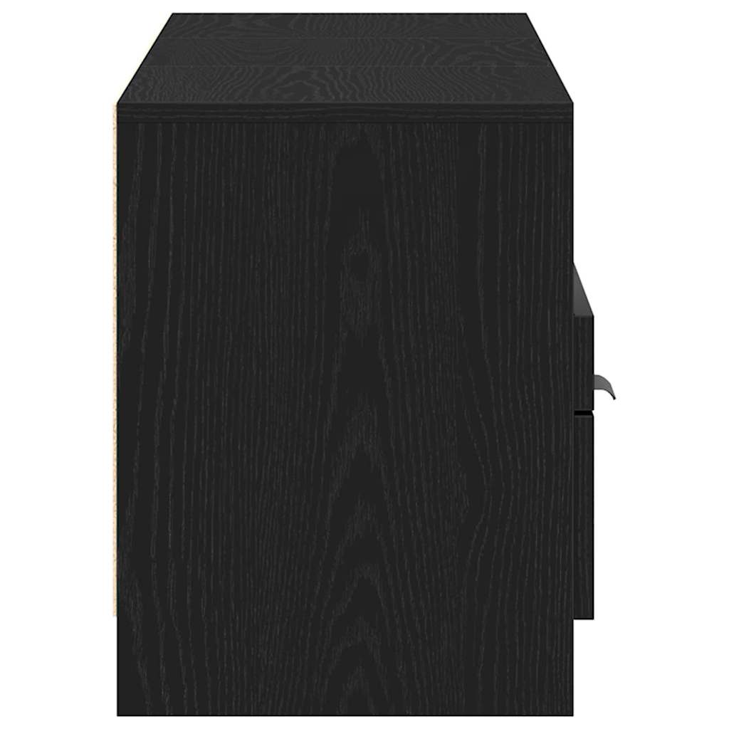 vidaXL TV Cabinet Black Oak 150 x 33.5 x 45 cm Engineered Wood