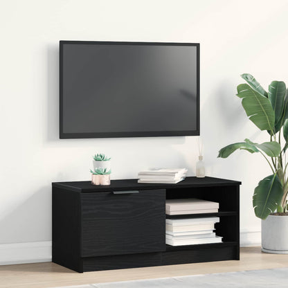 vidaXL TV Cabinet Black Oak 80 x 35 x 36.5 cm Engineered Wood