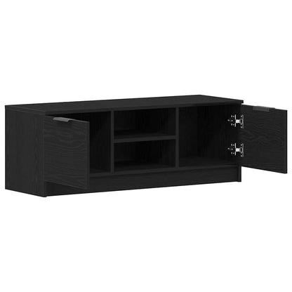 vidaXL TV Cabinet 102 x 32 x35.5 cm Black Oak Engineered Wood