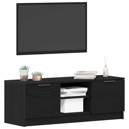 vidaXL TV Cabinet 102 x 32 x35.5 cm Black Oak Engineered Wood