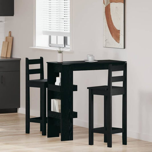 vidaXL Wall Bar Table 102 x 45 x 103.5 cm Engineered Wood Black Oak