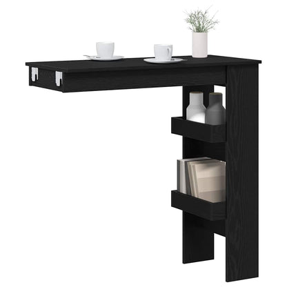 vidaXL Wall Bar Table 102 x 45 x 103.5 cm Engineered Wood Black Oak