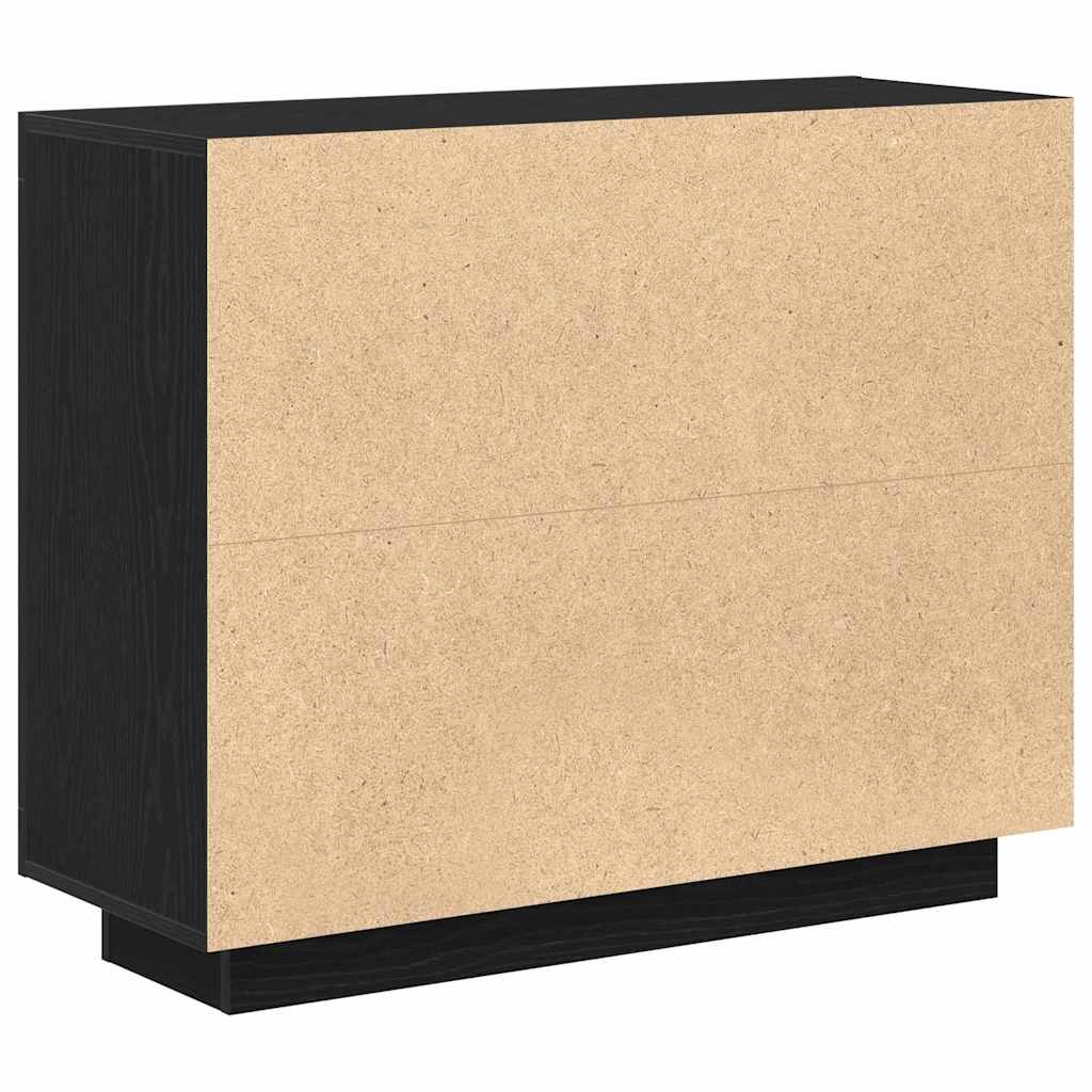 vidaXL Sideboard Black Oak 92 x 35 x 75 cm Engineered Wood
