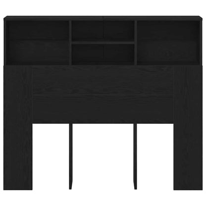 vidaXL Headboard Cabinet Black Oak 120 x 19 x 103.5 cm Engineered Wood