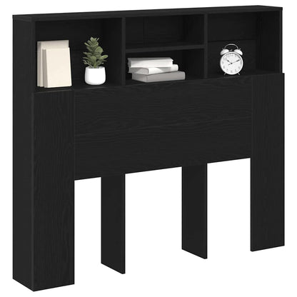 vidaXL Headboard Cabinet Black Oak 120 x 19 x 103.5 cm Engineered Wood