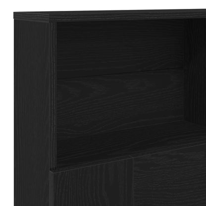 vidaXL Headboard Cabinet Black Oak 140 x 19 x 103.5 cm Engineered Wood
