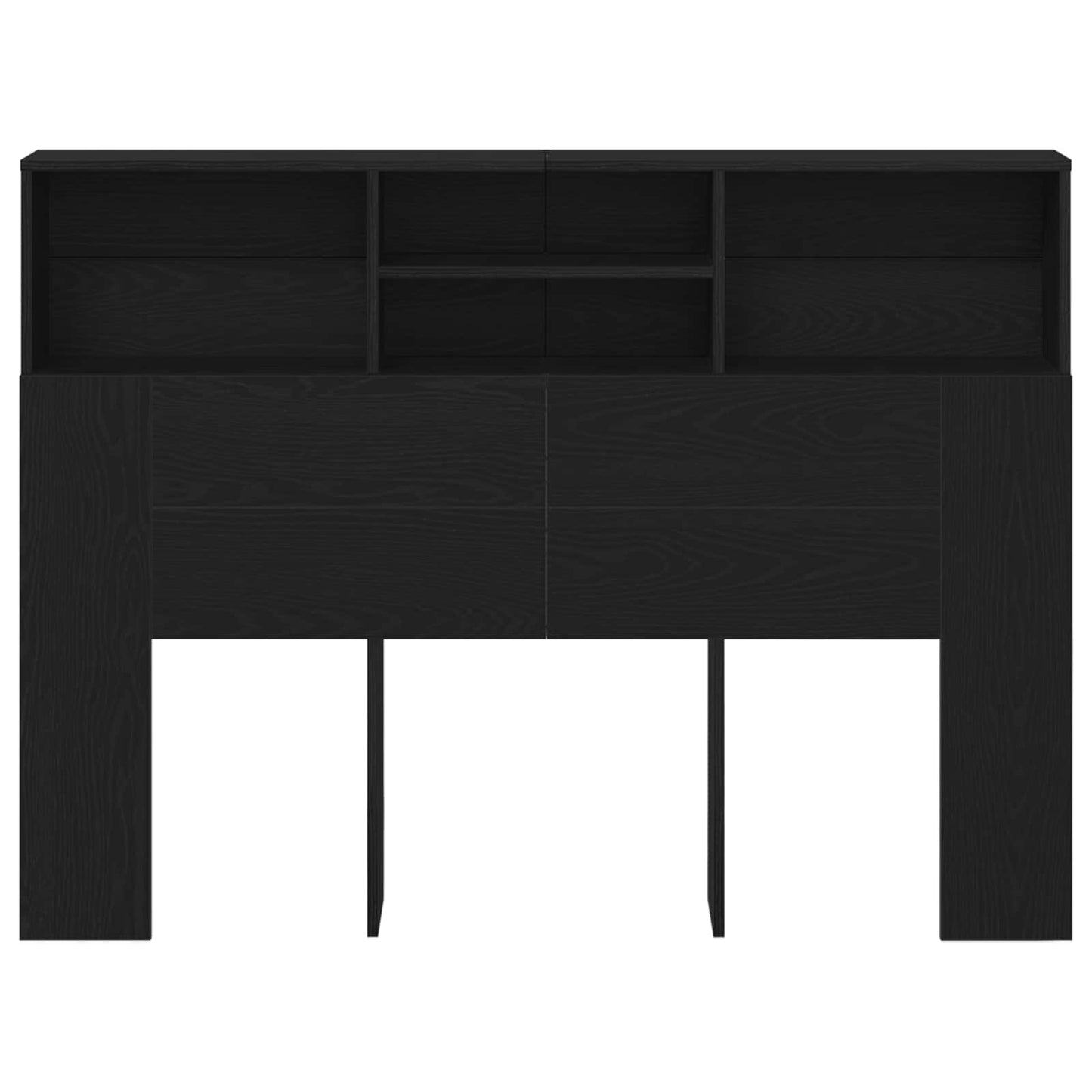 vidaXL Headboard Cabinet Black Oak 140 x 19 x 103.5 cm Engineered Wood