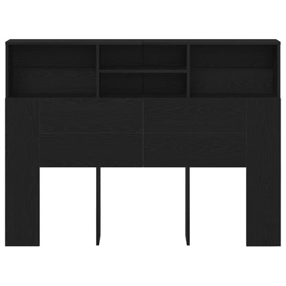 vidaXL Headboard Cabinet Black Oak 140 x 19 x 103.5 cm Engineered Wood