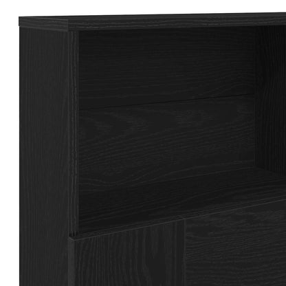 vidaXL Headboard Cabinet Black Oak 160 x 19 x 103.5 cm Engineered Wood