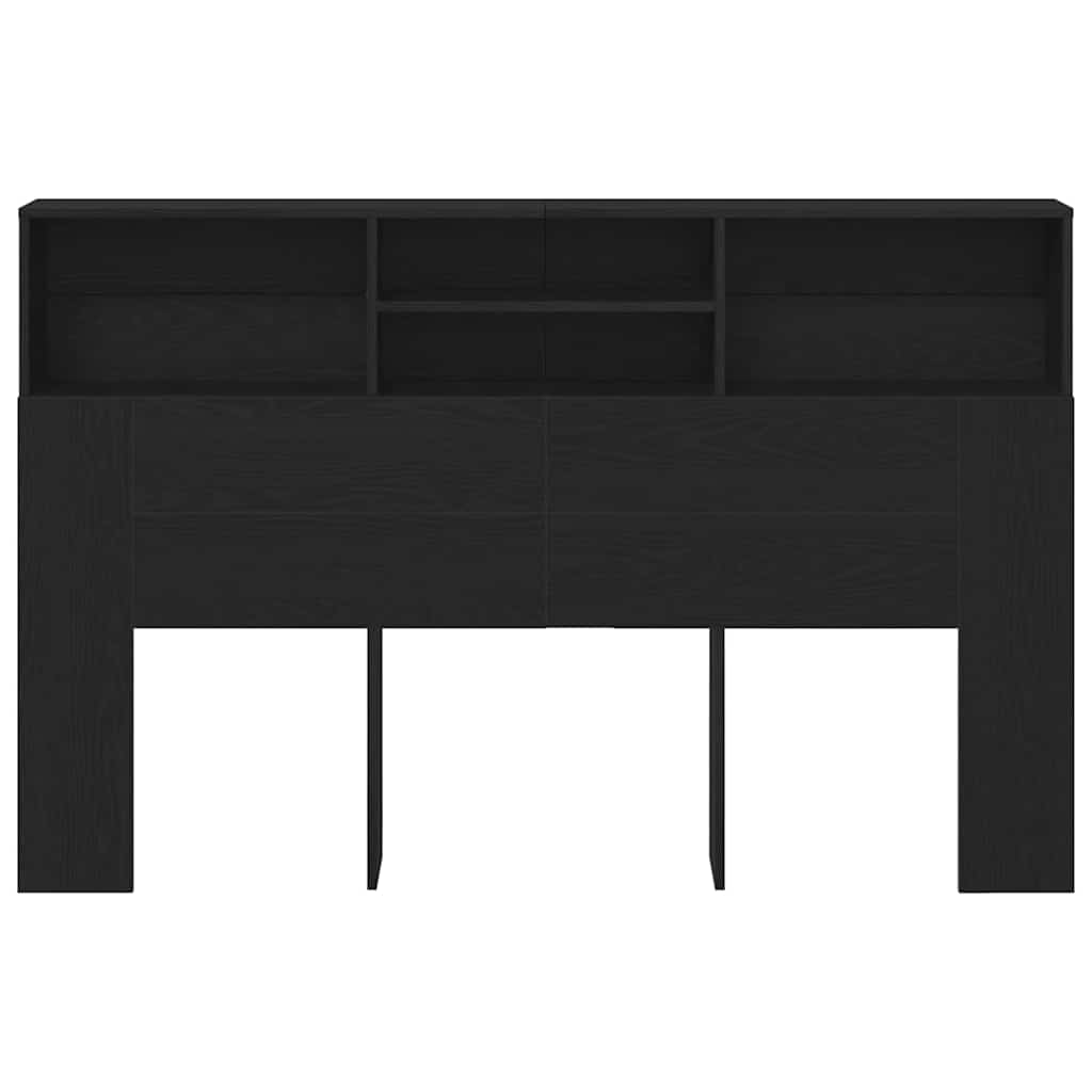 vidaXL Headboard Cabinet Black Oak 160 x 19 x 103.5 cm Engineered Wood