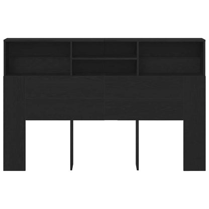 vidaXL Headboard Cabinet Black Oak 160 x 19 x 103.5 cm Engineered Wood