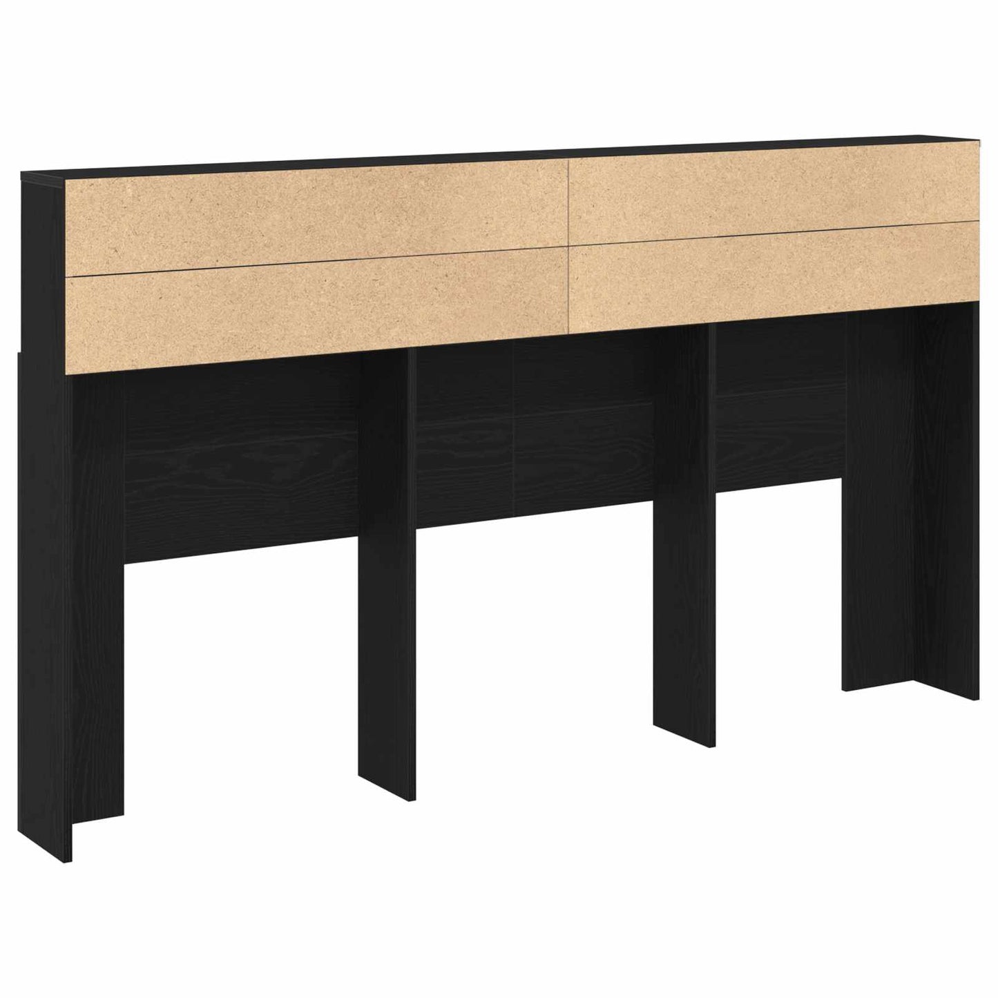 vidaXL Headboard Cabinet Black Oak 180 x 19 x 103.5 cm Engineered Wood