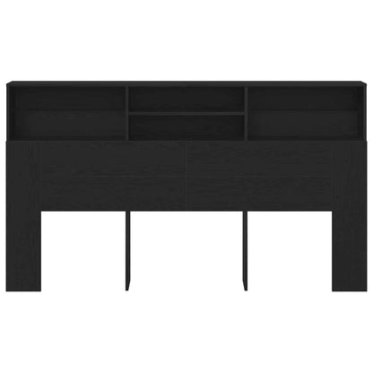 vidaXL Headboard Cabinet Black Oak 180 x 19 x 103.5 cm Engineered Wood