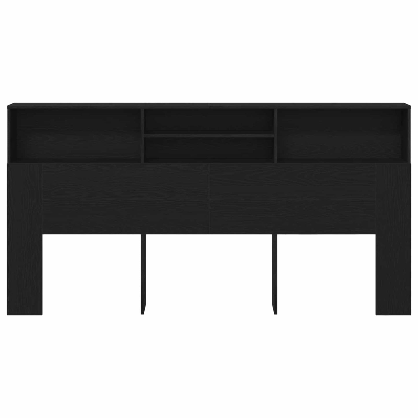 vidaXL Headboard Cabinet Black Oak 200 x 19 x 103.5 cm Engineered Wood