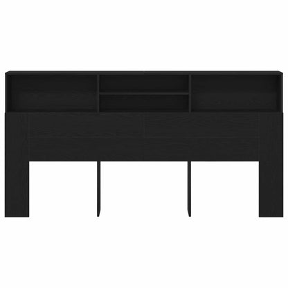 vidaXL Headboard Cabinet Black Oak 200 x 19 x 103.5 cm Engineered Wood