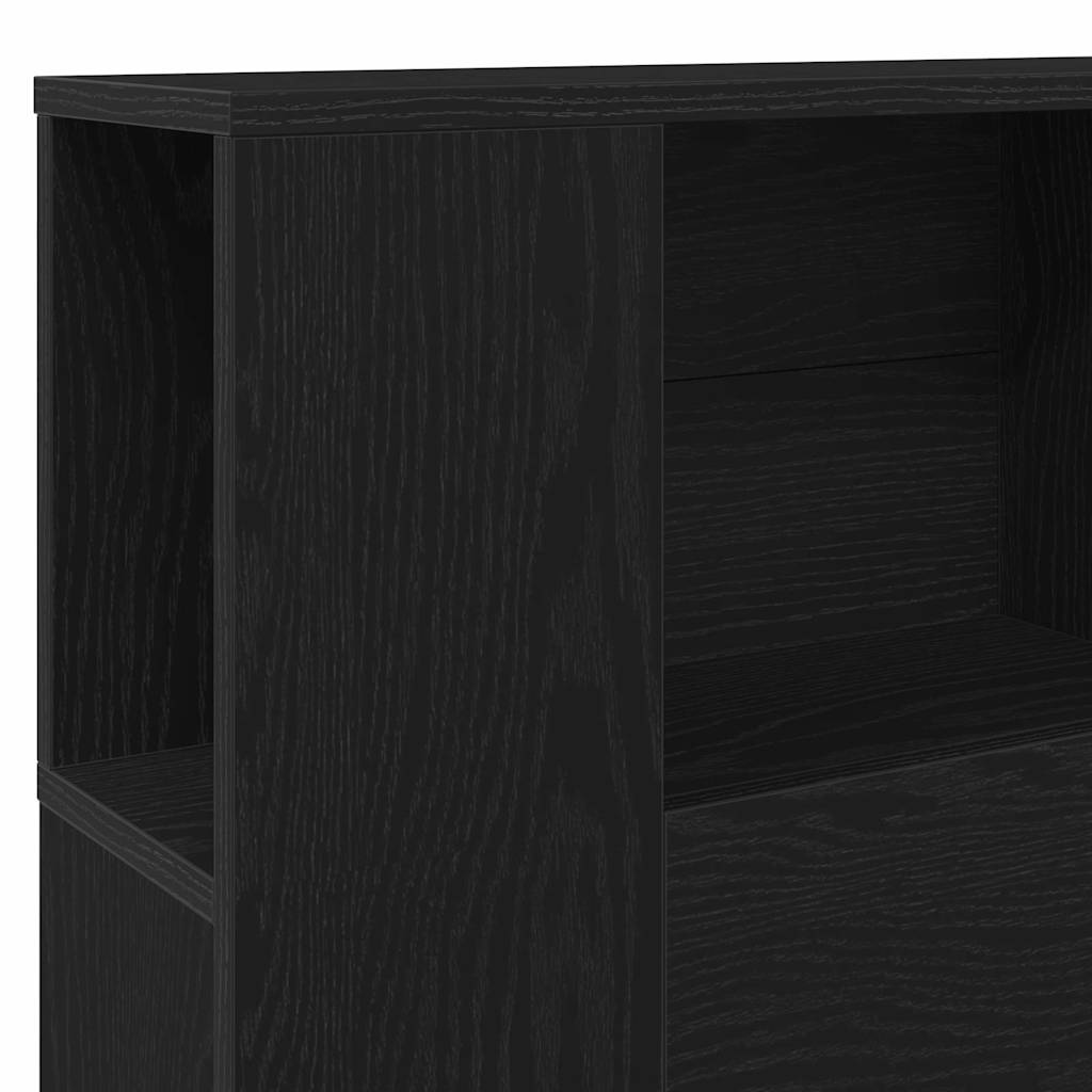 vidaXL Headboard Cabinet with Shelf Black Oak Engineered Wood