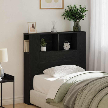 vidaXL Headboard Cabinet with Shelf Black Oak Engineered Wood