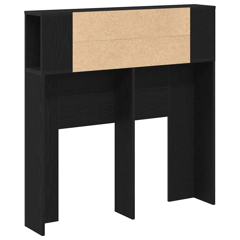 vidaXL Headboard Cabinet with Shelf Black Oak Engineered Wood