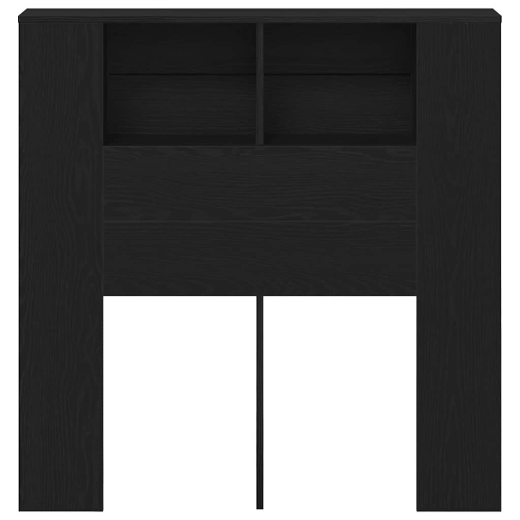 vidaXL Headboard Cabinet with Shelf Black Oak Engineered Wood