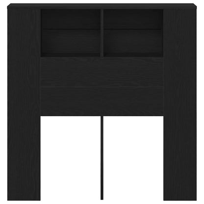 vidaXL Headboard Cabinet with Shelf Black Oak Engineered Wood