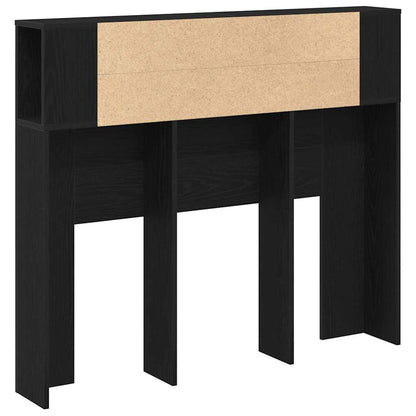 vidaXL Headboard Cabinet with Shelf Black Oak 120 x 18.5 x 102.5 cm