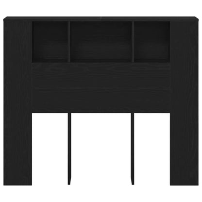 vidaXL Headboard Cabinet with Shelf Black Oak 120 x 18.5 x 102.5 cm