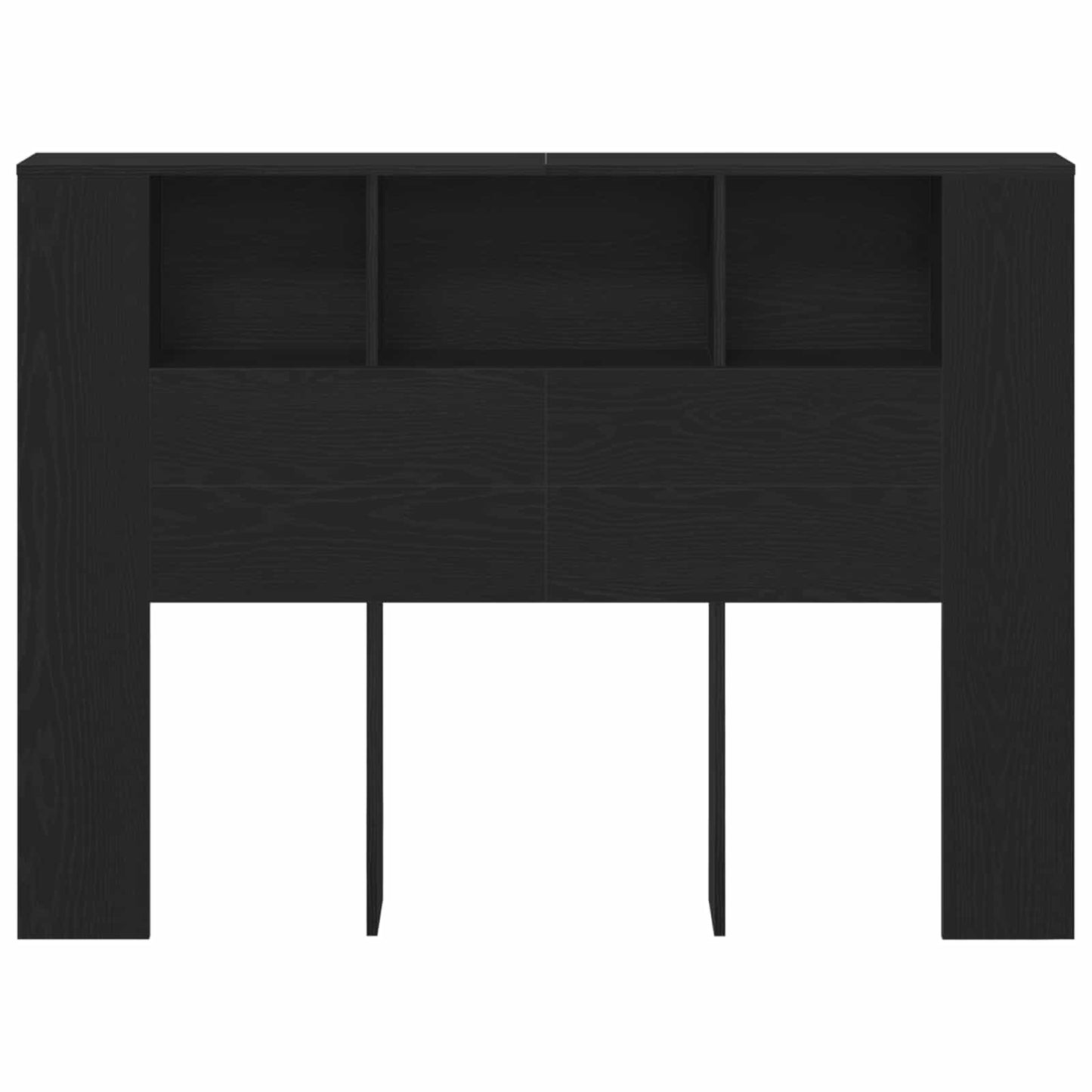 vidaXL Headboard Cabinet with Storage Black Oak Engineered Wood