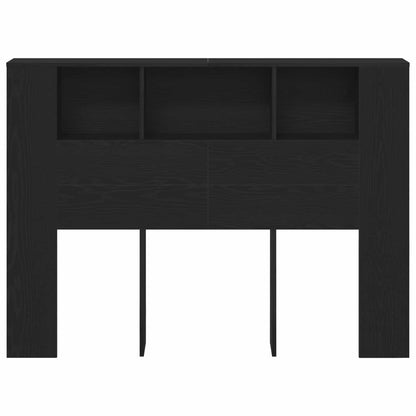 vidaXL Headboard Cabinet with Storage Black Oak Engineered Wood