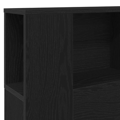 vidaXL Headboard Cabinet with Storage Black Oak Engineered Wood
