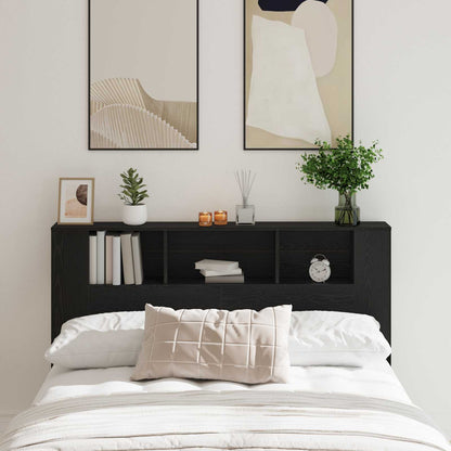 vidaXL Headboard Cabinet with Storage Black Oak Engineered Wood