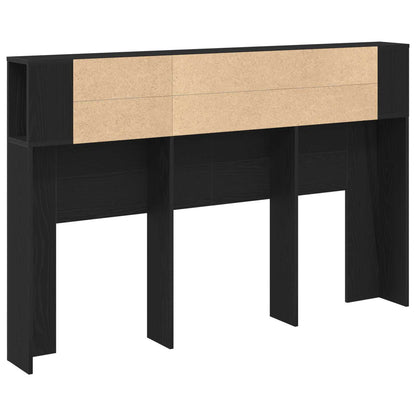 vidaXL Headboard Cabinet with Storage Black Oak Engineered Wood