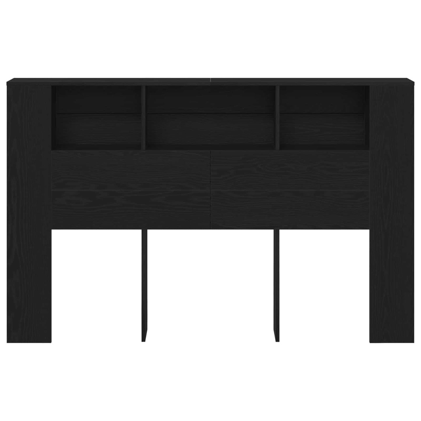 vidaXL Headboard Cabinet with Storage Black Oak Engineered Wood