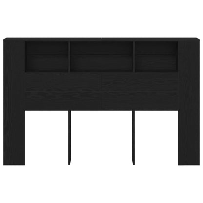 vidaXL Headboard Cabinet with Storage Black Oak Engineered Wood